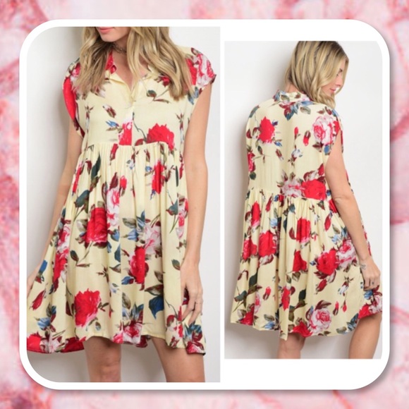 Misty Pearl Dresses & Skirts - NEW FLORAL BABYDOLL DRESS